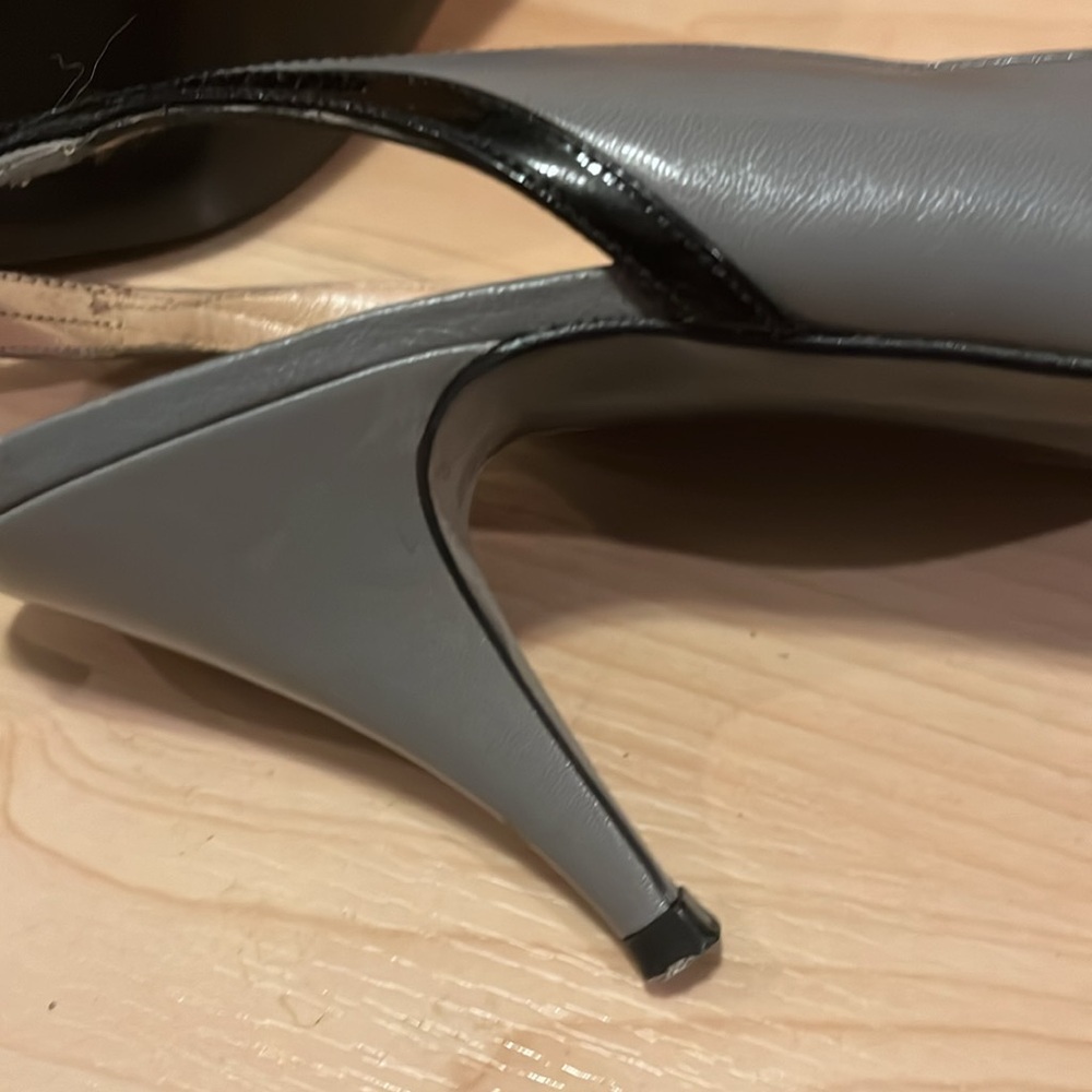 Vintage Pacesetter gray & black sling back heels 7.5‎ - Picture 12 of 13